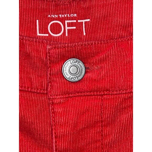 Ann Taylor Loft Red Corduroy Pants, Size 4/27 - Picture 4 of 5